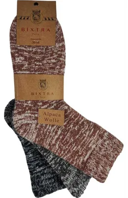 Produktbild von 3 Paar Damen Alpaka Socken Wollsocken Wintersocken, Mix2 35-38