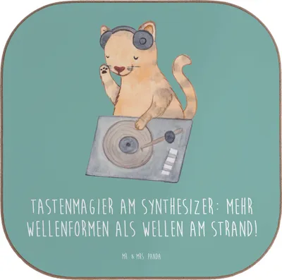 Produktbild von Mr. & Mrs. Panda Untersetzer Glas Synthesizer Magie - Meeresbrise - Geschenk, Musikproduktion, Klänge, für Gläser, elektronisches Musikinstrument, Instrument, Musiker
