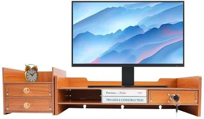 Produktbild von Computerbildschirmständer mit Schubladen – Ergonomisch und platzsparend