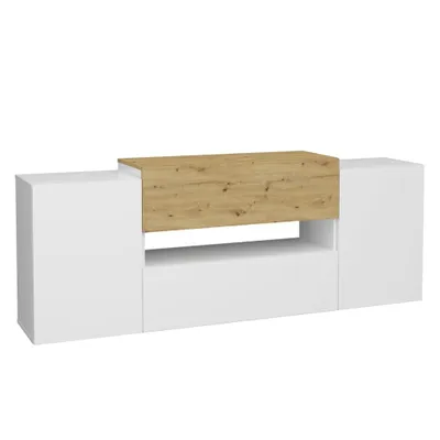Produktbild von FMD TV-Schrank 182x33x70,2 cm Weiß und Artisan-Eiche