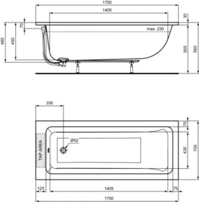 Produktbild von IDEAL STANDARD T540201 Körperform-Badewanne La Dolce Vita