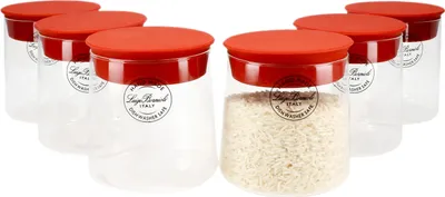 Produktbild von Bormioli 6-tlg. Set Vorratsgläser Omnia 0,5L mit Silikon-Deckel Behälter Dosen