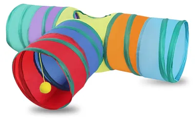 Image de Tunnel pliable pour petits animaux, avec trois entrées