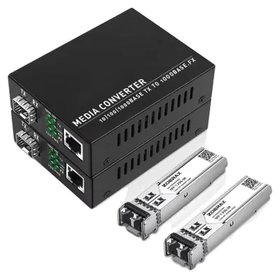Produktbild von Medienkonverter, RJ45-Konnektivität, Gigabit-Datenrate, 2 PACK EU Kit