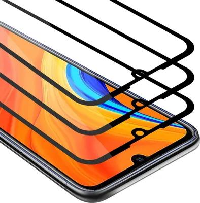 Image de Cadorabo 3x film blindé plein écran pour Huawei Y6S film de protection en noir verre de protection d'écran tempered