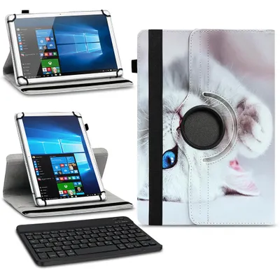 Produktbild von Tablet Tasche Tastatur Hülle für 10 10.1 Zoll Schutzhülle Case Bluetooth DrehbarFarben:Motiv 3