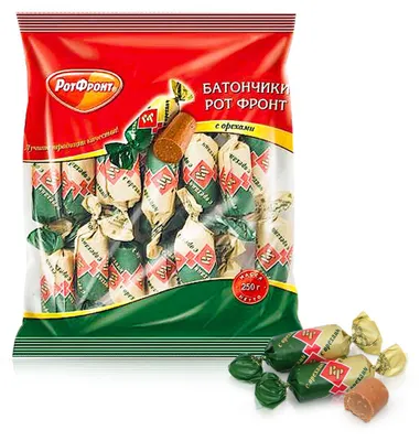 Produktbild von Konfekt Batontschiki - Rot Front, mit Erdnüssen, 250 g