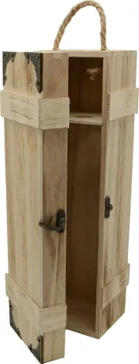 Produktbild von UNUS Weinkiste rustikal geflammt 1 Flasche Geschenkebox Weinbox Halterung
