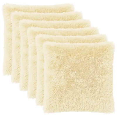 Immagine prodotto di Cuscino decorativo vidaXL, confezione da 6, colore crema, 55 x 55 cm, in pile di poliestere
