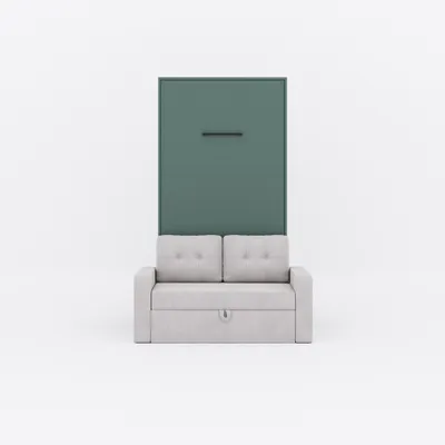 Produktbild von Schrankbett M3 Vertikal 100x200 cm mit Sofa  Steingruen
