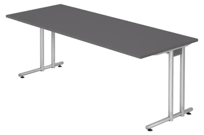Produktbild von bümö Schreibtisch Serie-N - Nachbildung: Graphit, Größe:  200 x 80 cm