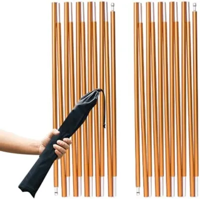 Produktbild von PolkaHome® Zeltstangen-Set, 2 Stück, Aluminium 7001 T6, 4,04 m, Gold, für Camping und Outdoor