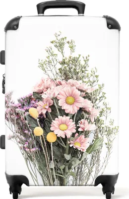 Produktbild von NoBoringSuitcases.com® Großer Koffer - Blumen - Strauß - Natur - Pflanzen - Frühling - Kombinationsschloss TSA - Hartschalen Trolley 4 Rollen - 72 liter - Reisekoffer - 66 cmKoffer Mittelgroß 67x43x25 cm, 72L,