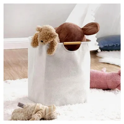 Produktbild von Beige Wäschekörbe, 40×30×30 cm, faltbarer Wäschesammler für Schlafzimmer, Bad, Kinderzimmer und Reisen
