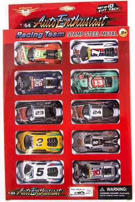 Image de Ensemble de 10 petites voitures en métal à moteur à friction pour enfants, colorées, 8 cm