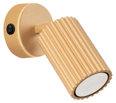 Zdjęcie produktu dla Kinkiet KARBON złoty z włącznikiem 1xGU10 10W aluminium 16x8x8cm Sollux Lighting