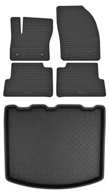 Zdjęcie produktu dla Dywaniki gumowe + mata bagażnika do Ford Kuga MK2 2013-2019 (SUV, standardowy bagażnik) – czarne, dopasowane – Wielganizator