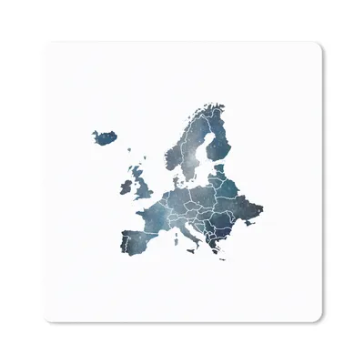 Produktbild von MuchoWow® Mauspad Mousepad Europa-Karte - Wasserfarben - Weiß - Ränder 20x20 cm - Mousepads - Maus Mat - Pad - Mausunterlage - Desk Mat - Bureauartikeln