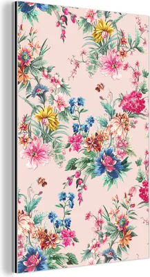 Obrázok produktu pre Nástenná dekorácia Kovový kovový obraz Wall Art 60x90cm Kvety - Ružová - pastelová Muchowow Hliníkové obrazy