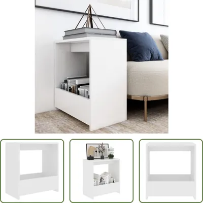 Obrázek produktu pro The Living Store boční stolek bílý 50x26x50 cm materiál na bázi dřeva