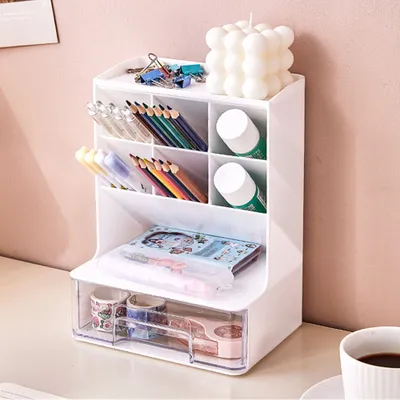 Produktbild von 360Home Schreibtisch Organisator große Kapazität Stifthalter Kosmetik Weiß
