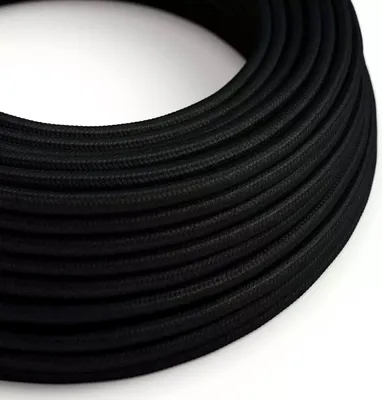 Immagine prodotto di Creative-Cables Cavo elettrico in tessuto DALI, 5x0,75 mm², 1 m, Nero RM04, Rotondo effetto seta