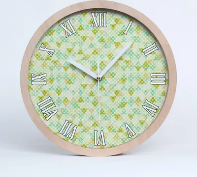 Produktbild von Holzuhr 20fi cm wanduhr - weiße Spitzen - geometrischer Hintergrund