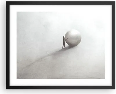 Produktbild von Gerahmtes Poster - Schwarzer Rahmen - Sisyphus Arbeit Symbol - 50x40 cm - Wand Bild - Wanddeko - Wandbilder - Kunstposter - Wandposter - Bilderrahmen - Bilder - Kunstdruck - P2BAA50x40-4752