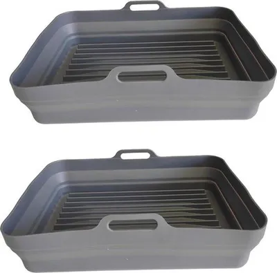 Immagine prodotto di Stampi rettangolari per friggitrice ad aria, in silicone, adatti al microonde, set da 2 pezzi