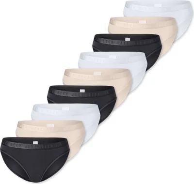 Produktbild von ELLE Damen Slip Super Soft 9-Pack white,beige,black - Größe XL