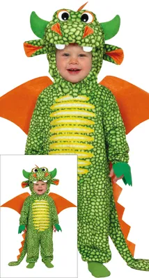 Produktbild von Tierischer Drachenanzug Kinder Mittelalter Flügel Schwanz Kapuze Karneval Abenteuer Fasching Rollenspiel Fantasie Outfit Kostüm Party, Größe: 86/92 Farbe: Grün
