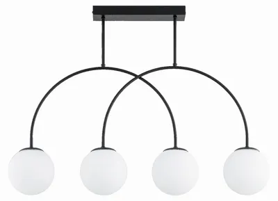 Zdjęcie produktu dla Lampa wisząca DILAR czarno-biała 4xE14x10W szkło wym:55x15x85cm IP20 Alfa