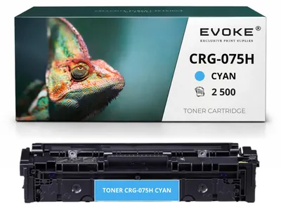 Produktbild von Evoke Toner-Kompatibilkartusche für den Canon-Drucker CRG-075H / W2191X CRG075HC, Cyan, 2.500 Seiten, kompatibel mit HP Color LJ Pro 3202dn, 3202dw, 3302fdng