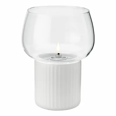Image de Rig-Tig Photophore Hygge Hurricane, Bougeoir, verre borosilicaté, céramique, White, H 16 cm, Z00137