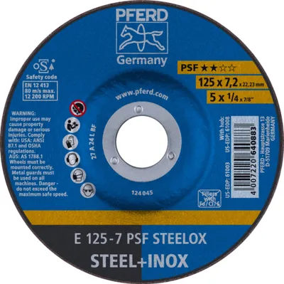 Obrázok produktu pre PFERD 62012640, 12,5 cm, 2,22 cm, 7,2 mm, 12200 ot/min, 10 kusov