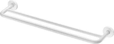 Image de Porte-serviettes Delabie 2 barres D20 L600mm,inox thermolaqué blanc