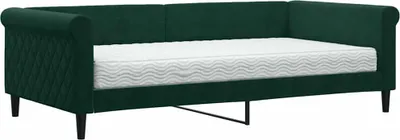 Produktbild von vidaXL Tagesbett mit Matratze Dunkelgrün 100x200 cm Samt