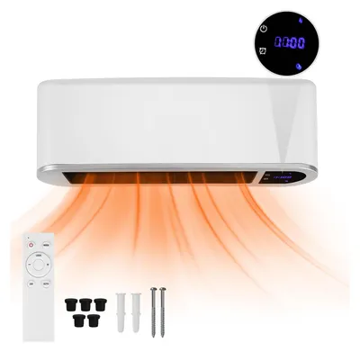 Produktbild von Bettizia Wand Heizlüfter mit Fenster-Offen-Erkennung & Wi-Fi Funktion | Heizkörper für bis zu 60qm | Elektroheizung für Wandmontage inkl. Montagematerial | mit 1,5m Kabel, Fernbedienung & Timer