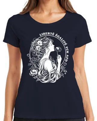 Produktbild von Liberté Égalité For All Frau Sarkasmus Damen T-Shirt, Navy, M