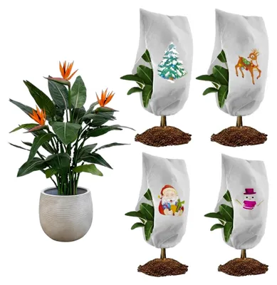 Produktbild von 4 Stück Winterschutz für Pflanzen, 100 x 120 cm Frostschutz Schutzhülle, Robuster Pflanzensack, Atmungsaktiv und Wiederverwendbar