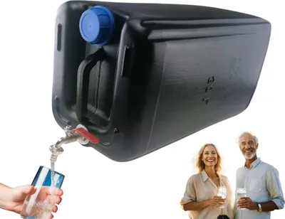 Produktbild von Anwicar Wasserkanister mit hahn - Wasser Kanister mit zapfhahn 30l - Camping Wassertank - Schwarz