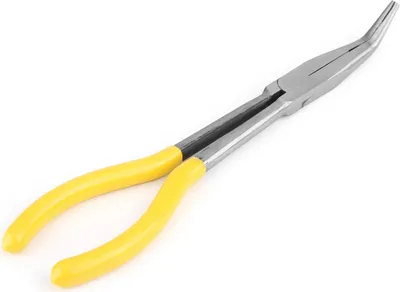 Obrázok produktu pre Kliešte z ocele, extra dlhé (270 mm), vhodné na remeselné práce, opravy vozidiel a údržbu (s uhlom ohybu 45 stupňov)