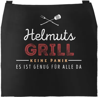 Produktbild von Personalisierte Grill-Schürze mit Name [Wunschename] Grill - Keine Sorge, es ist genug für alle da Spruch Moonworks® schwarz unisize