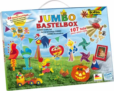 Produktbild von folia Bastelpapier Koffer Jumbo 107-teilig
