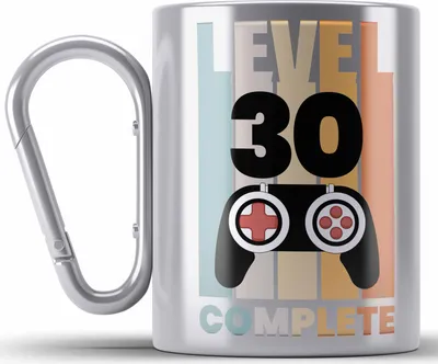 Produktbild von Trendation -  30. Geburtstag Edelstahl Tasse Karabiner Mann Geschenk 30er Geschenkidee 30 Vater Männer Lustig Geschenke (Silber)