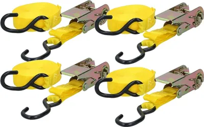 Image de Dunlop - Ceintures de voiture avec tendeur 4 pcs 5m / 350 kg de transport en jaune