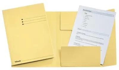 Doska na spisy, s chlopňami, prešpánová, A4, ESSELTE, žltá