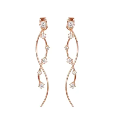 Produktbild von Ohrringe Ohrschmuck Ohrstecker Glitzerstein Zirkonia Farbe: Roségold
