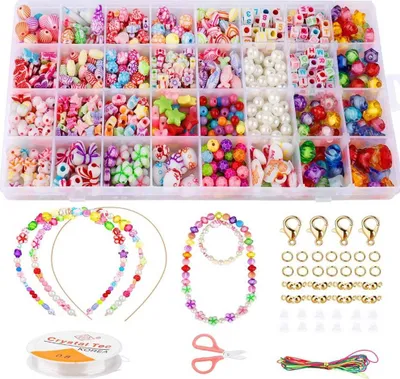 Produktbild von Malplay Perlen Für Schmuckherstelung "No. 121" Bastelset Schmuckset Zum Basteln Für Kreative Armbänder Für Kinder Ab 6 Jahren