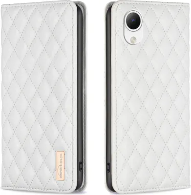 Image de Galaxy A23E Housse, élégant style book flip cuir porte-cartes Housse avec support pour Samsung Galaxy A23E Blanc